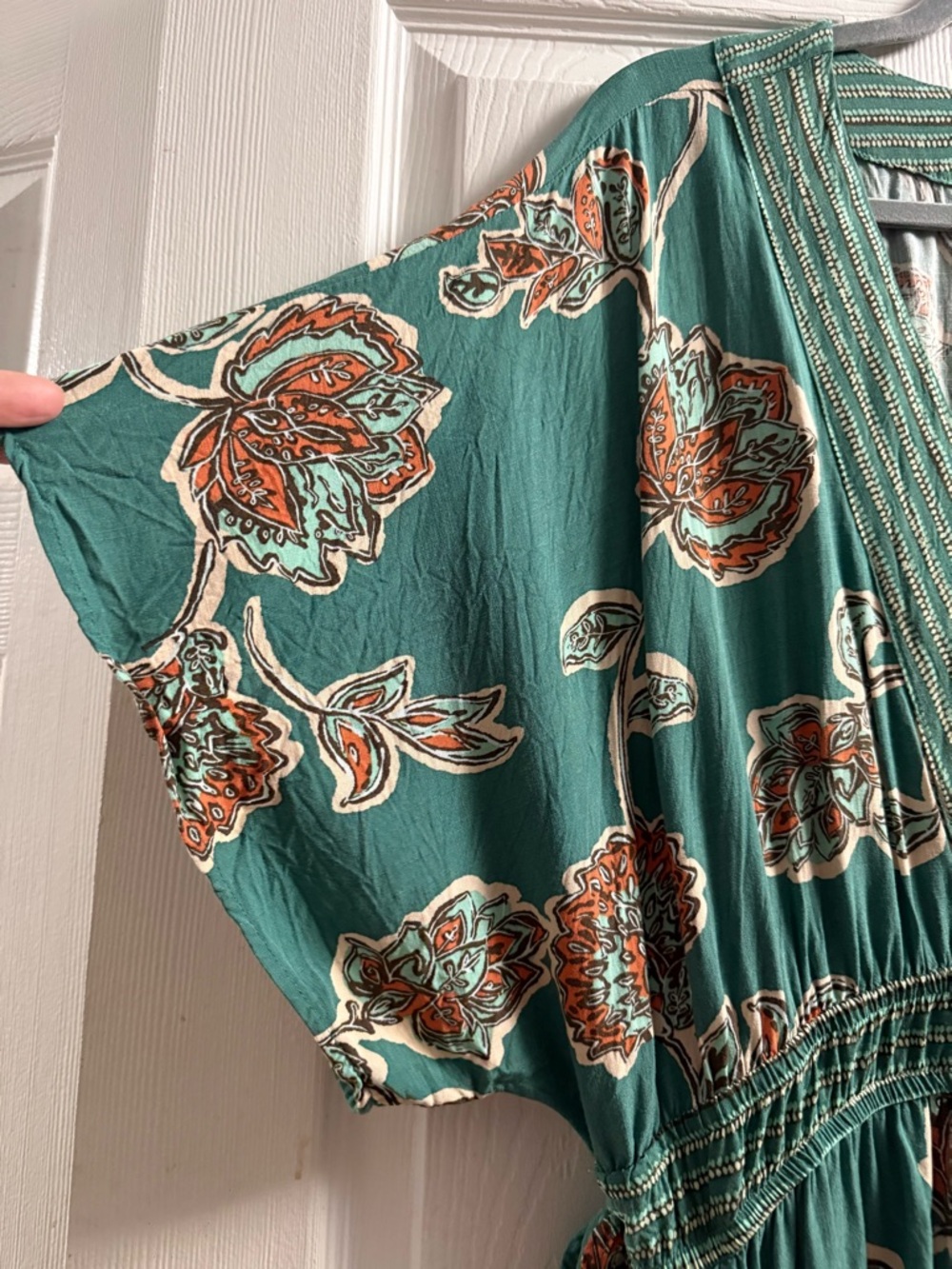 Knox Rose Teal Floral V-Neck Maxi Dress - Picture 3 of 12